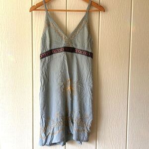 Spaghetti Strap Sun Dress Metallic Butterfly XSMALL